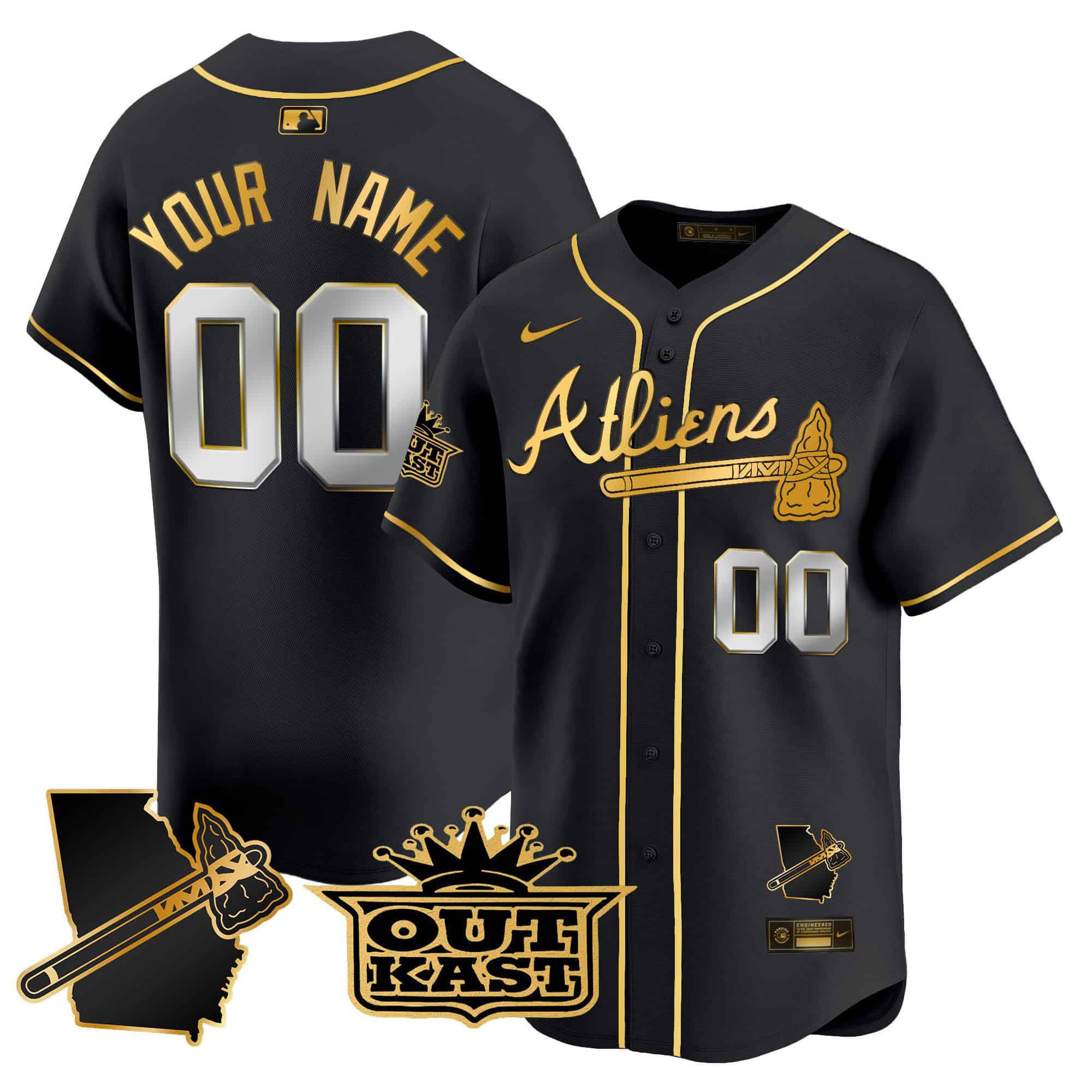 Men Atlanta Braves Black Nike 2024 Atliens Vapor Premier Limited Custom MLB Jersey->customized mlb jersey->Custom Jersey
